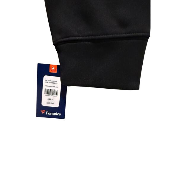 Oklahoma Sooners Fanatics Hoodie Black Red Logo Men’s Size L NWT - Picture 3 of 6